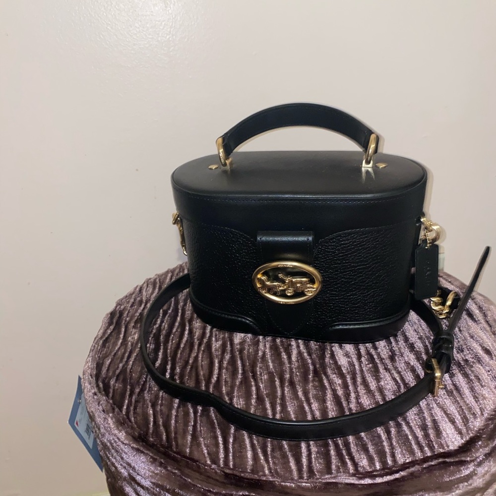Black coach purse, worn only once.